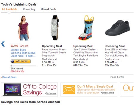 Các deal trên amazon.com đều diễn ra trong thời gian rất ngắn