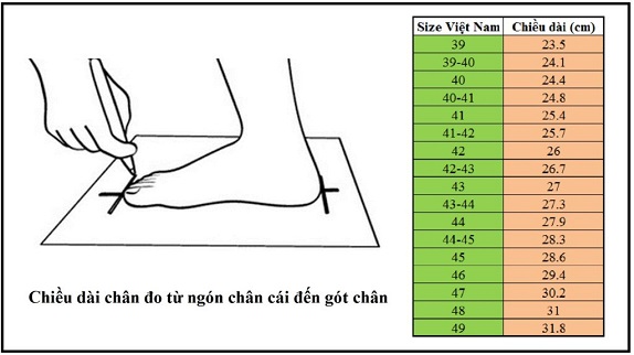 do size giay chuan xac