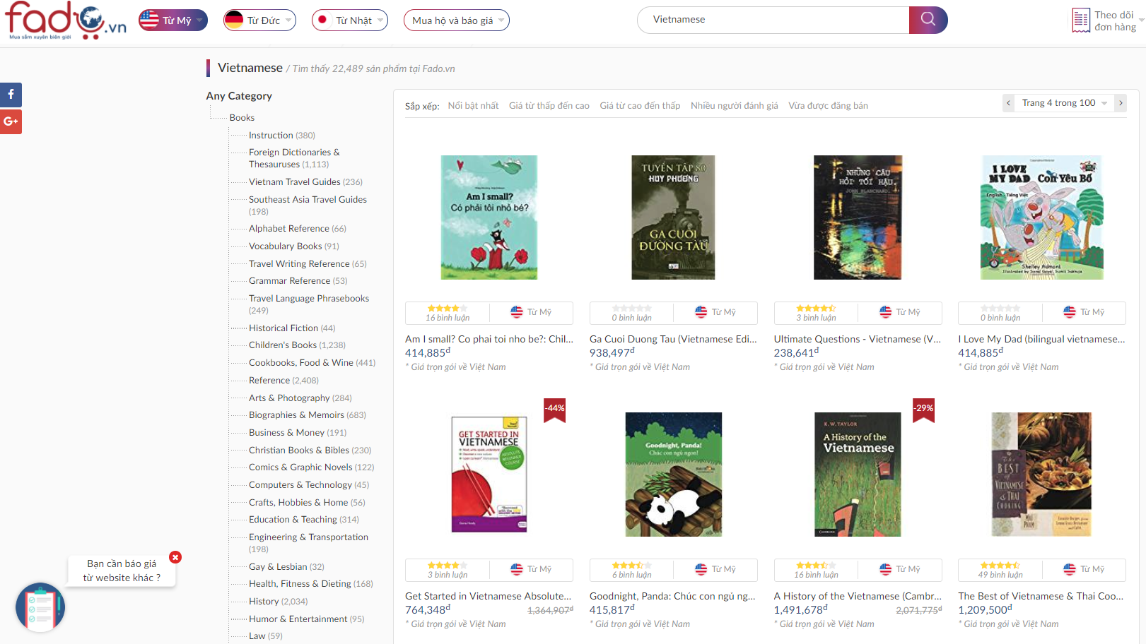 Trên Amazon có bán sách tiếng Việt không?