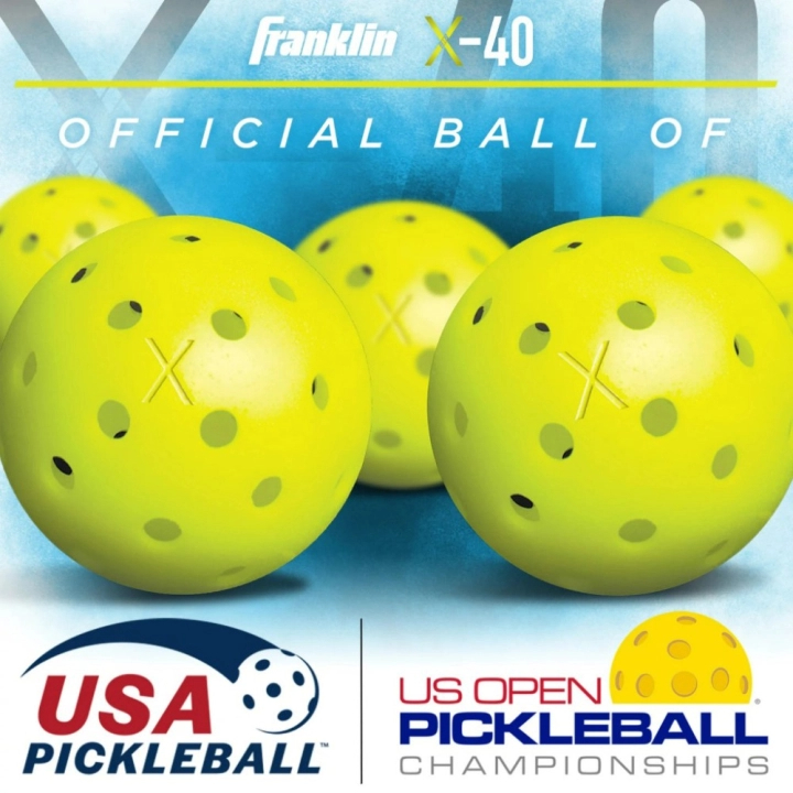Combo 10 Bóng Pickleball Franklin X-40 Màu Vàng Không Chữ-Siêu Bền, Chính Hãng Chuẩn Thi Đấu Quốc Tế
